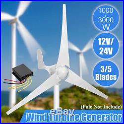 1000With3000W 3/5 Blades Wind Turbine Generator + Charge Controller Set 12/24V