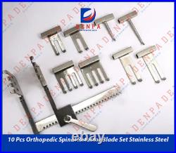 10 Pcs Orthopedic Spinal Retactor Blade Set Stainless Steel