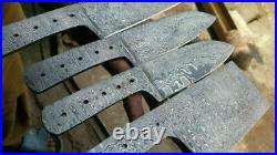 10 To 12 Handmade Damascus Steel Blank Blade Knives Kitchen Chef Set Of 4