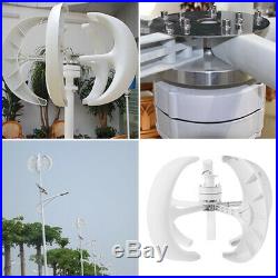 12V 600W 5 Blade Lanterns Wind Turbine Generator Vertical Axis + Controller Set