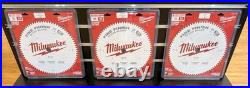 12 Set of 3- Milwaukee (48-40-1224) 80T Fine Finish Wood Saw Blades- New Sealed