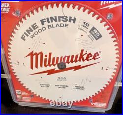 12 Set of 3- Milwaukee (48-40-1224) 80T Fine Finish Wood Saw Blades- New Sealed