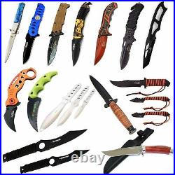 14PC Lot Full Tang Fixed Blade Assisted & Karambit Throwing knife set