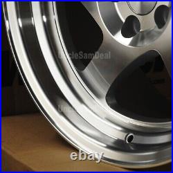 17x9 5x100 25 OFFSET WHISTLER KR1 MACHINE FACE SILVER BLADE 5 SPOKE 4 WHEELS SET