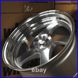 17x9 5x100 25 OFFSET WHISTLER KR1 MACHINE FACE SILVER BLADE 5 SPOKE 4 WHEELS SET