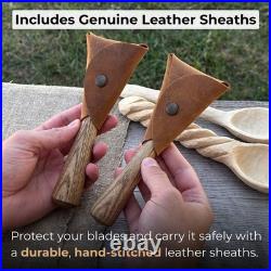 1.18in Blades 2-pieces Hook And Scorp Carving Knife Set 52100 Steel With Sheaths