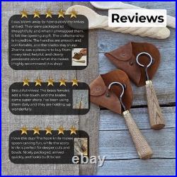 1.18in Blades 2-pieces Hook And Scorp Carving Knife Set 52100 Steel With Sheaths