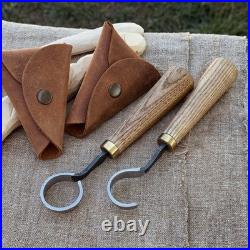 1.18in Blades 2-pieces Hook And Scorp Carving Knife Set 52100 Steel With Sheaths