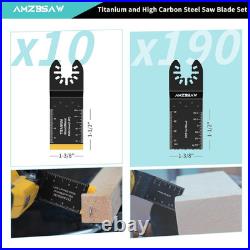 200 PCS Oscillating Tool Blades, Titanium and High Carbon Steel Saw Blades for W