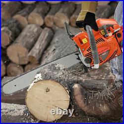 20 58CC Gas Chainsaw 2 Cycle Aluminum Crankcase Chain Saw Wood Cutting Machine