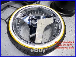 20 Inch Chrome 3 Blade Blades Choppers Texas Style Buick Vogue Tires New Set 4