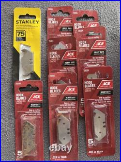 23 Packs Stanley & Ace Utility Knife Replacement Blades Hook 800 blades