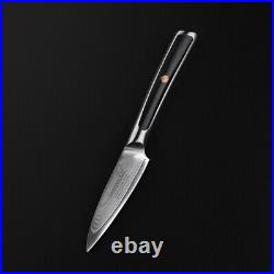 2PCS Kitchen Knife Set Damascus Steel Chef Knife Sharp Blade Meat Slicer Cutlery