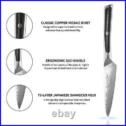 2PCS Kitchen Knife Set Japanese VG10 Damascus Steel Chef Cutlery Sharp Blade Cut