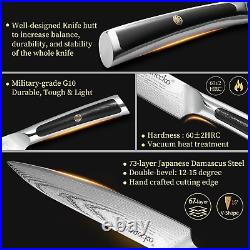2PCS Kitchen Knife Set Nakiri Blade Damascus Steel Meat Slicer Utility Cutlery