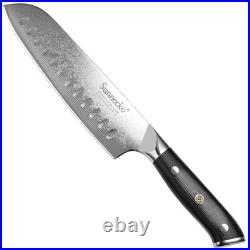 2PCS Kitchen Knife Set Nakiri Knife Japanese VG10 Damascus Steel Salmon Blade