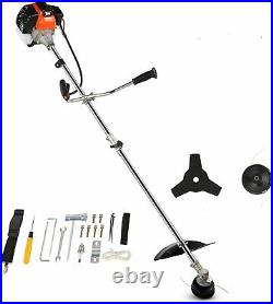 2-In-1 43CC, Straight Shaft String Trimmer Gas Power Weed Eater Brush Cutter Kit