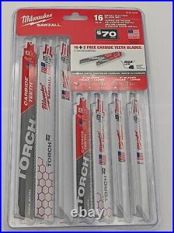 30 PACK = 540 Milwaukee Reciprocating Saw Blade Bimetal Cutting 18 PIECE Sawzall