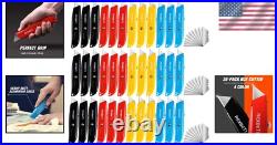 36 Pack Retractable Utility Knives Set Heavy Duty Aluminum & Extra Blades