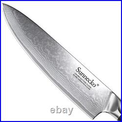 3PCS Kitchen Knife Chef Chopper Damascus Steel Meat Cleaver Sashimi Blade Slicer
