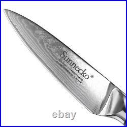 3PCS Kitchen Knife Set Chef Knife Damascus Steel Sharp Blade Utility Paring Tool