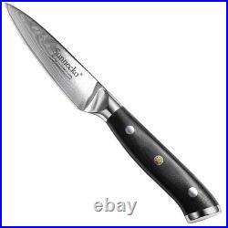 3PCS Kitchen Knife Set Japanese VG10 Damascus Steel Santoku Blade Meat Chopper