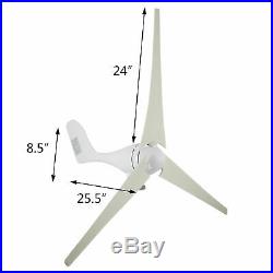 400W Max Wind Turbine Generator 3 Blades DC 12V Kit Set With Charger Controller
