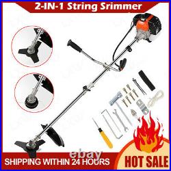 43CC 2/1+18 Inch String Trimmer Gas Powered Weed Eater &Two Detachable Heads New