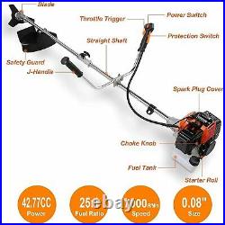 43CC 2/1+18 Inch String Trimmer Gas Powered Weed Eater &Two Detachable Heads New