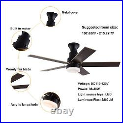 44 inch LED Ceiling Fan with Remote Multi-Function Setting 5 Retractable Blades