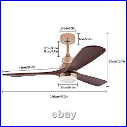 48Inch Fan Pendant Light with Remote 6 Speed Settings Wood Walnut Blades