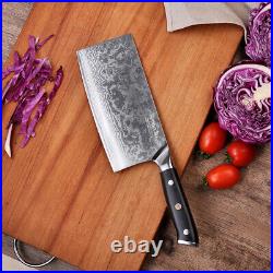 4PCS Kitchen Cooking Knife Set Damascus Steel Blade Chef's Chopper Meat Slicing