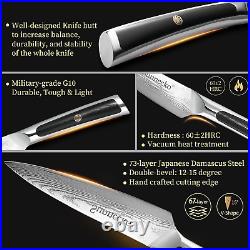 4PCS Kitchen Knife Set Damascus Steel Chef's Blade Meat Cleaver Cooking Cutlery