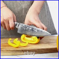 4PCS Kitchen Knife Set Damascus Steel Chef's Cutlery Meat Cleaver Salmon Blade