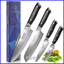 4PCS Kitchen Knives Set Japanese VG10 Damascus Steel Chef Sashimi Blade Slicer