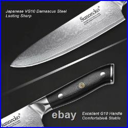 4PCS Kitchen Knives Set Sharp Blade Japanese Damascus Steel Chef Meat Cleaver