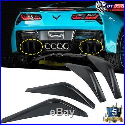 4PCS/SET Nude ABS Rear Bumper Lower Air Diffuser Fin for Chevy Corvette C7 2014+