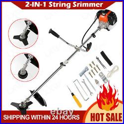 4 In 1 Straight Shaft String Trimmer Gas Power Weed Eater Brush Cutter'Kit+43CC+
