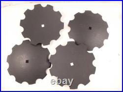 4 Pack 20 Notched Disc Harrow Blades 1-1/8 Square Center Hole 2-1/4 Conclave