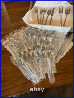 50pc New Cambridge Oona Stainless 18/10 Crate And Barrel Silverware Flatware