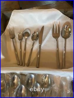 50pc New Cambridge Oona Stainless 18/10 Crate And Barrel Silverware Flatware