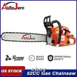 52CC 20 Gasoline Chainsaw Cutting Wood Gas Sawing Aluminum Crankcase Chain Saw