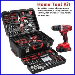 599PCS Mechanics Tool Set Rolling Tool Box with 21V Cordless Drill Repair Kit