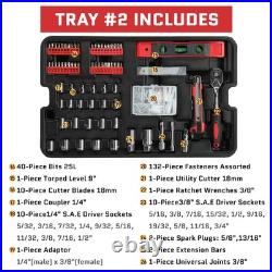599PCS Mechanics Tool Set Rolling Tool Box with 21V Cordless Drill Repair Kit