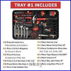 599PCS Mechanics Tool Set Rolling Tool Box with 21V Cordless Drill Repair Kit