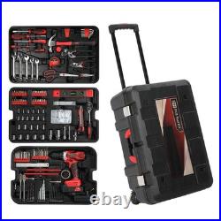 599PCS Mechanics Tool Set Rolling Tool Box with 21V Cordless Drill Repair Kit