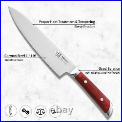 5PCS Kitchen Knife Set German Stainless Steel Chef Cooking Knife Sharp Blade