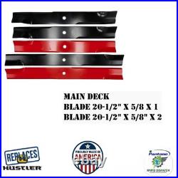 5-Blade Low Lift Set fits Hustler Super 104 Main & Wing Decks 600901 795633
