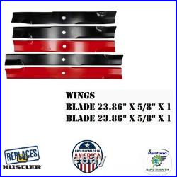 5-Blade Low Lift Set fits Hustler Super 104 Main & Wing Decks 600901 795633