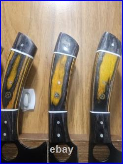 5 Pieces Handmade Forged Carbon Steel Blade Kitchen Knives Set